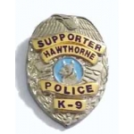 Hawthorne, CA Police Department K-9 Supporter Mini Badge Pin